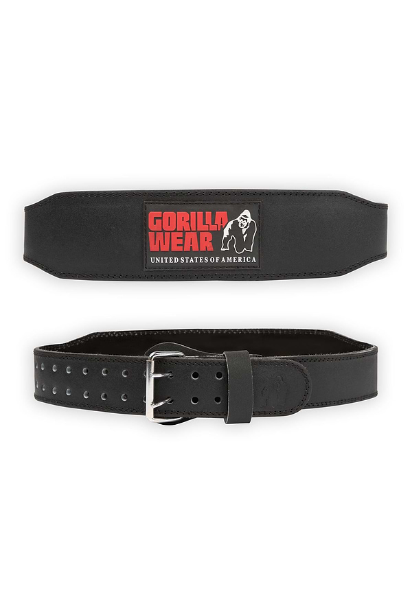 gorilla wear Gorilla Wear 4 Inch Padded Leather Lifting Belt - Black/Red