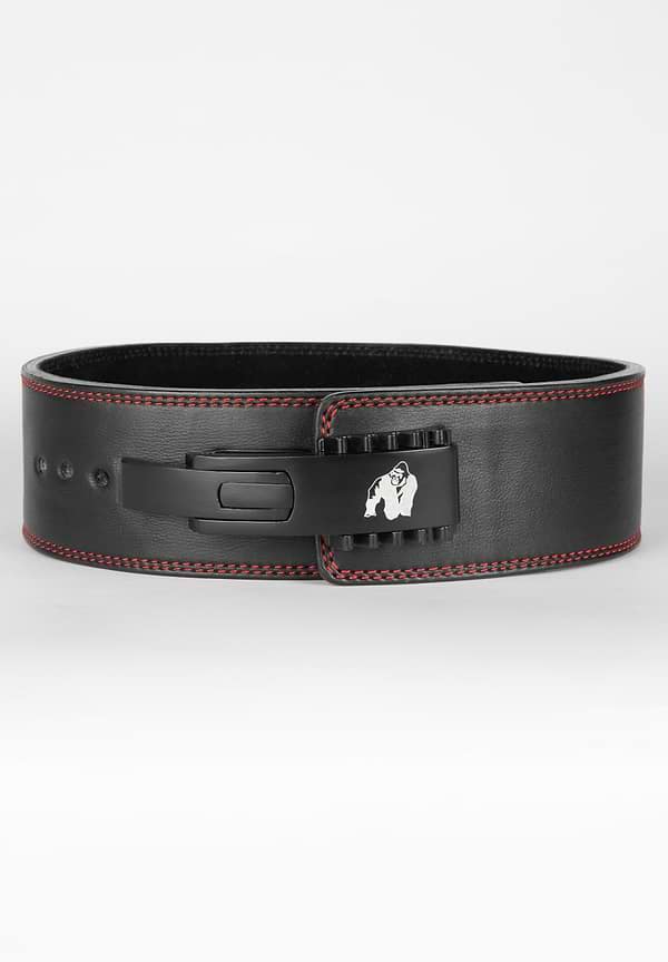 gorilla wear Gorilla Wear 4 Inch Premium Leather Lever Belt - Black/Black