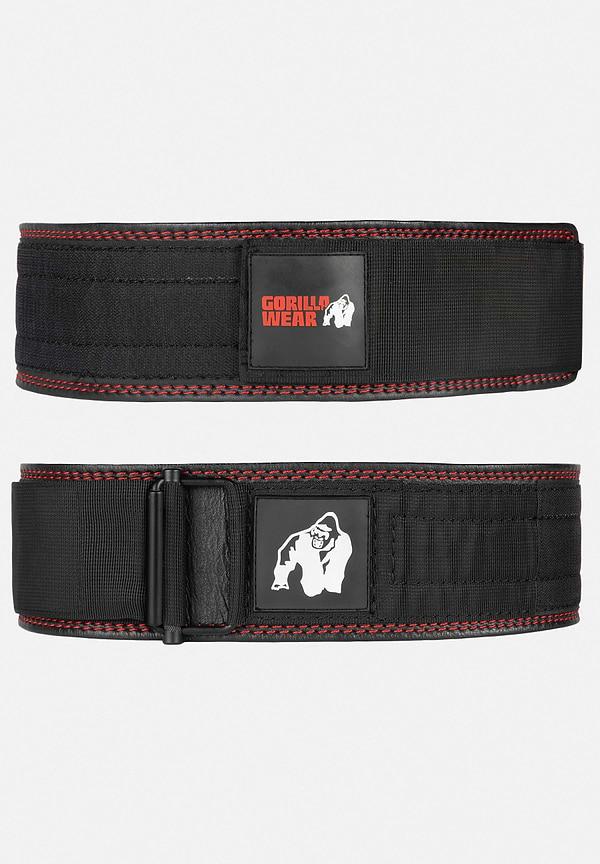 Gorilla Wear Gorilla Wear 4 Inch Premium Leather Lifting Belt - Black/Red