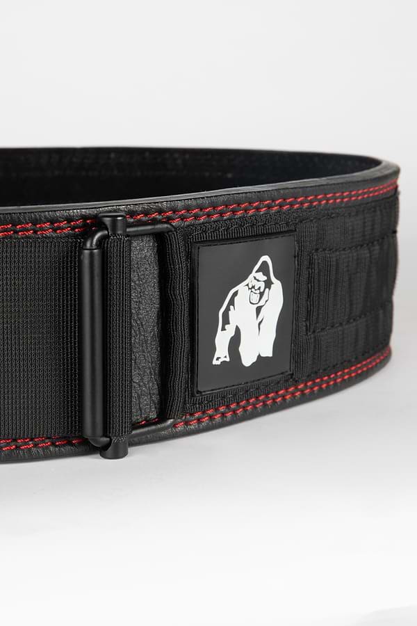 Gorilla Wear Gorilla Wear 4 Inch Premium Leather Lifting Belt - Black/Red