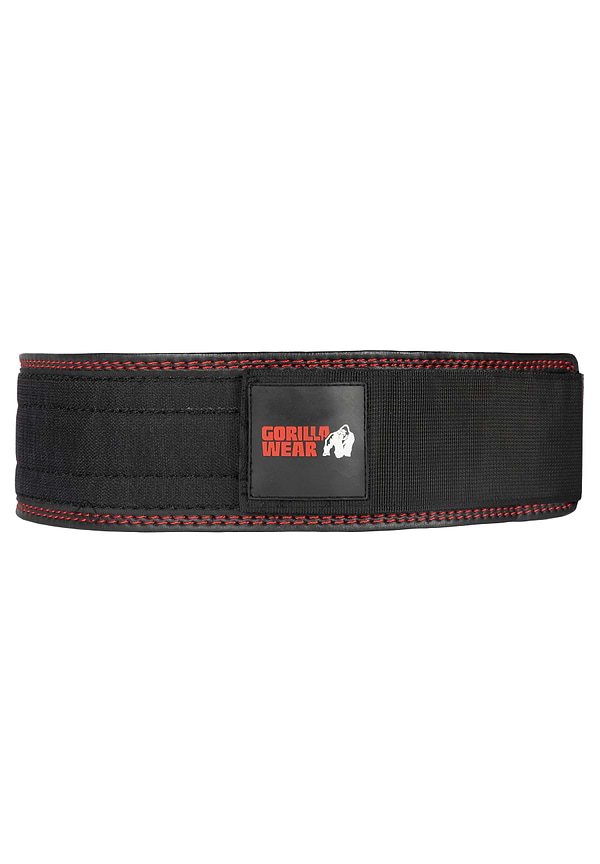 gorilla wear Gorilla Wear 4 Inch Premium Leather Lifting Belt - Black/Red