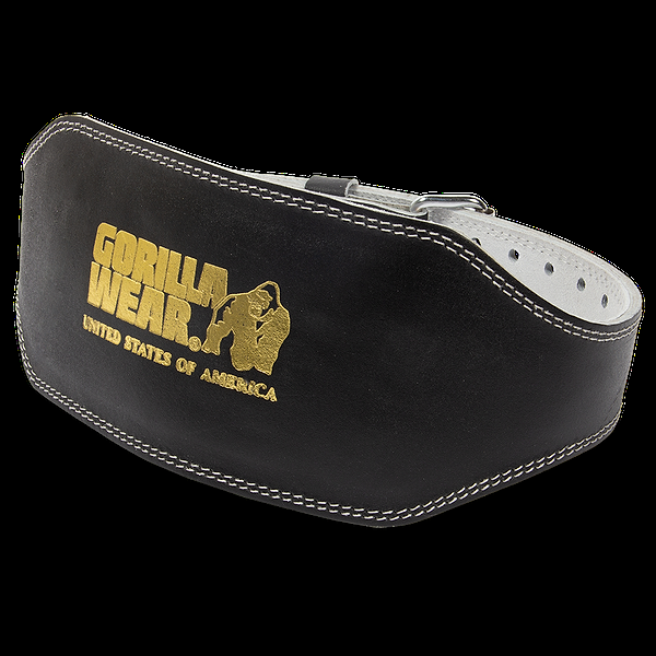 Gorilla Wear Gorilla Wear 6 Inch Padded Leather Lifting Belt - Black/Gold