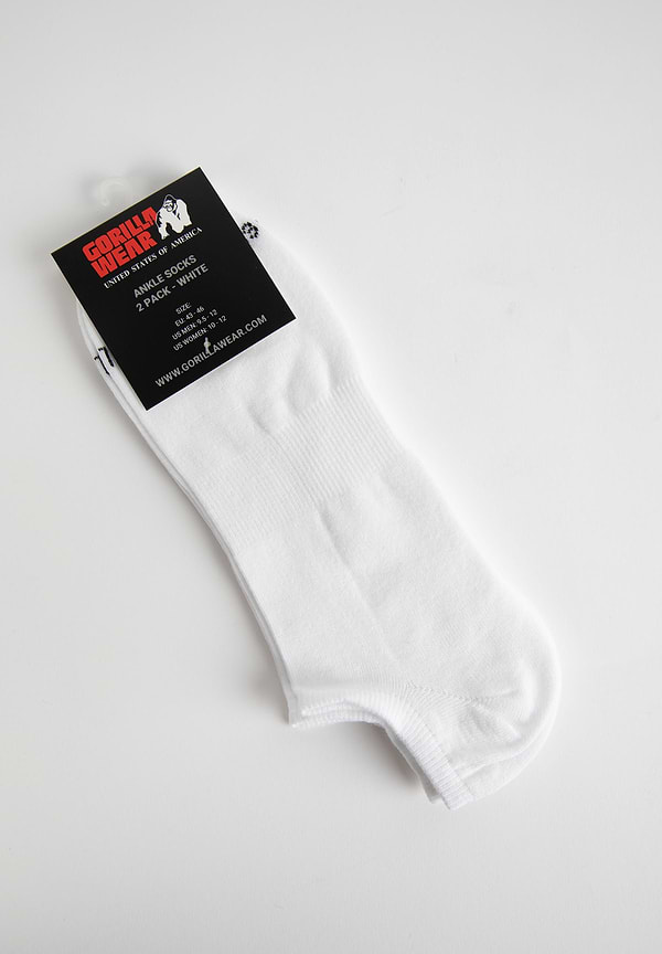 Gorilla Wear Ankle Socks 2-Pack - White
