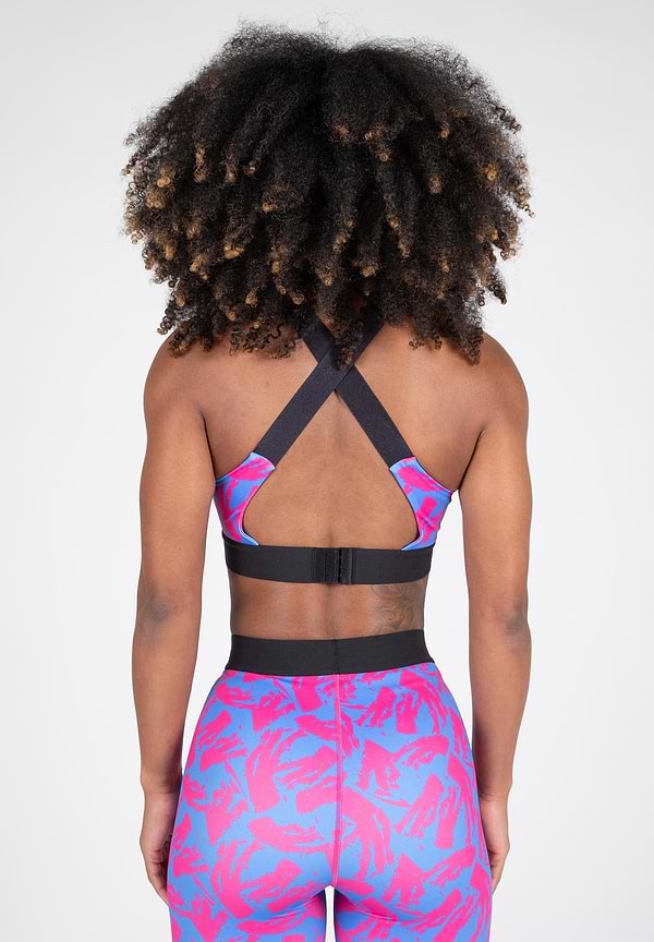 Gorilla Wear Colby Sports Bra - Blue/Pink