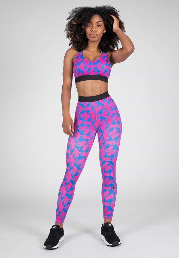 Gorilla Wear Colby Sports Bra - Blue/Pink