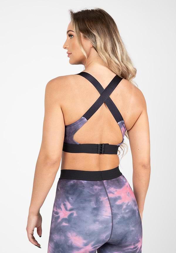 Gorilla Wear Colby Sports Bra - Gray/Pink