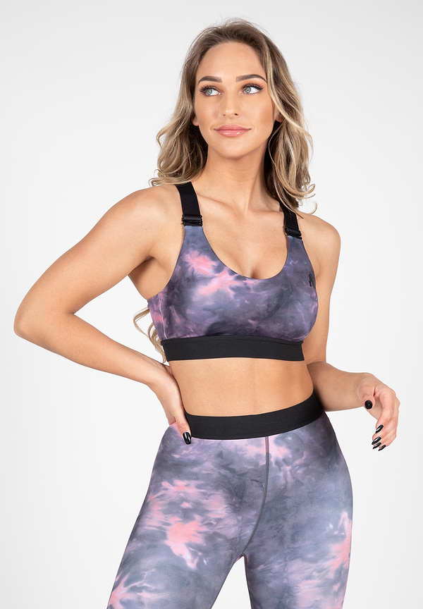 gorilla wear Colby Sports Bra - Gray/Pink