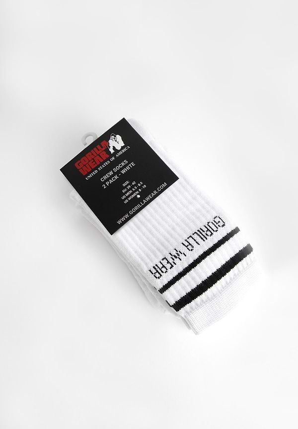 Gorilla Wear Crew Socks (2 Pack)- White