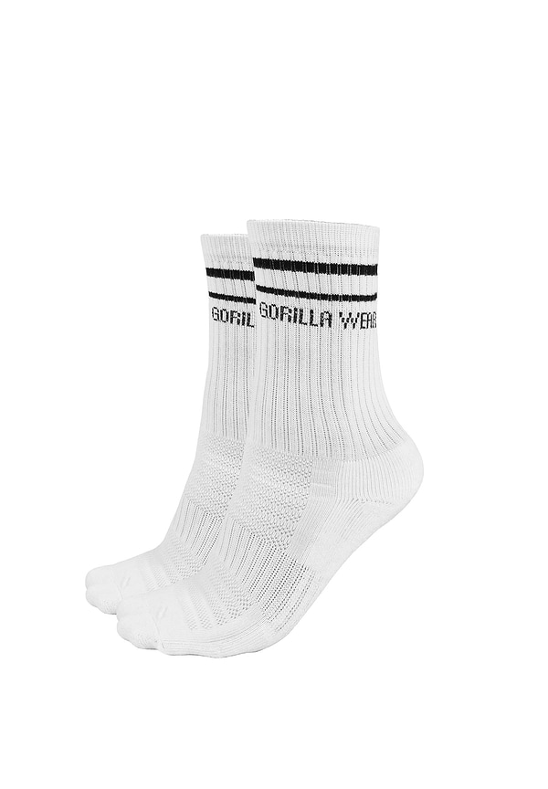 gorilla wear Crew Socks (2 Pack)- White
