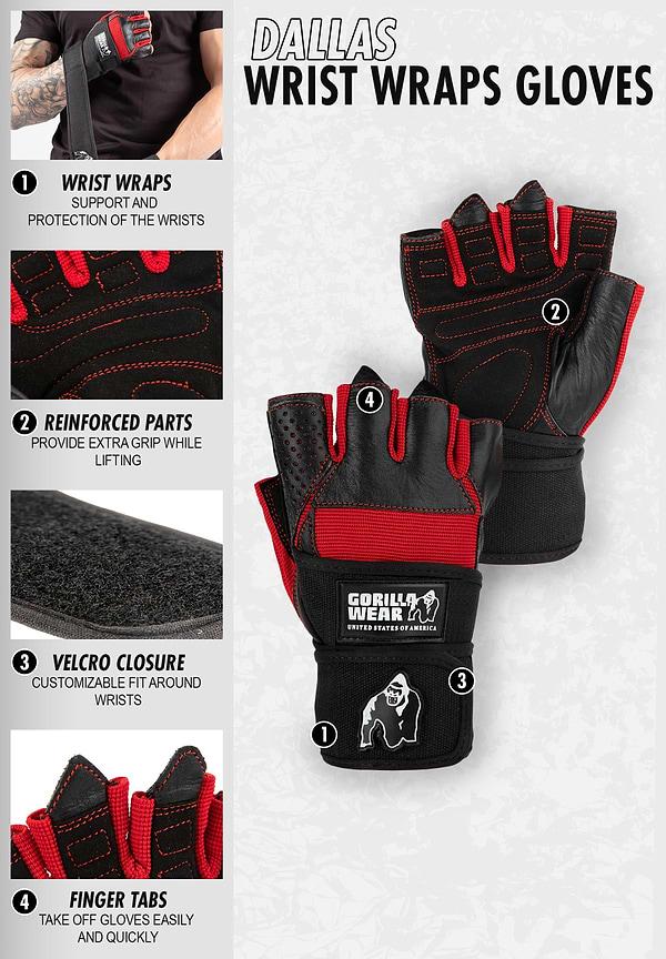 Gorilla Wear Gorilla Wear - Dallas Wrist Wrap Gloves - Black
