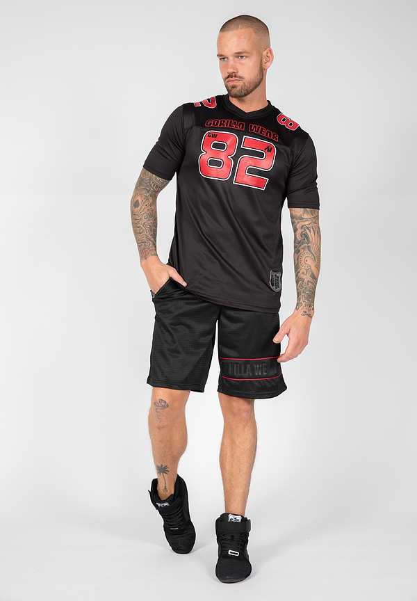 Gorilla Wear Fresno T-Shirt - Black/Red