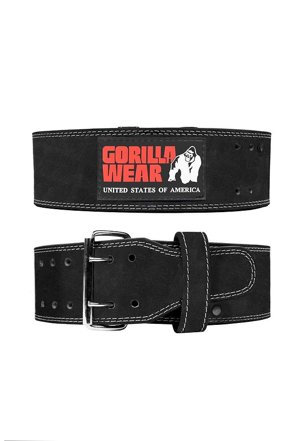 gorilla wear GW 4-inch Leather Lifting Belt - Black