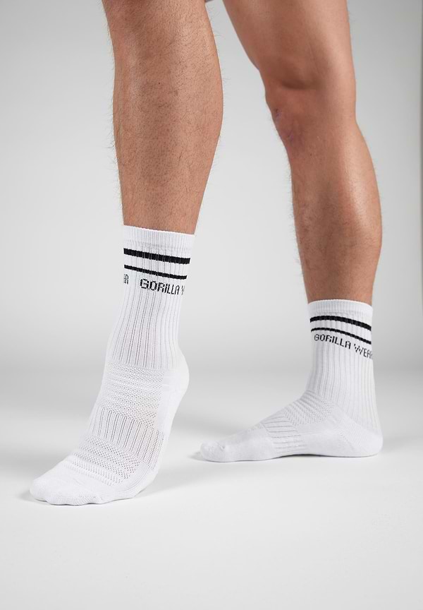 Gorilla Wear GW Crew Socks - White