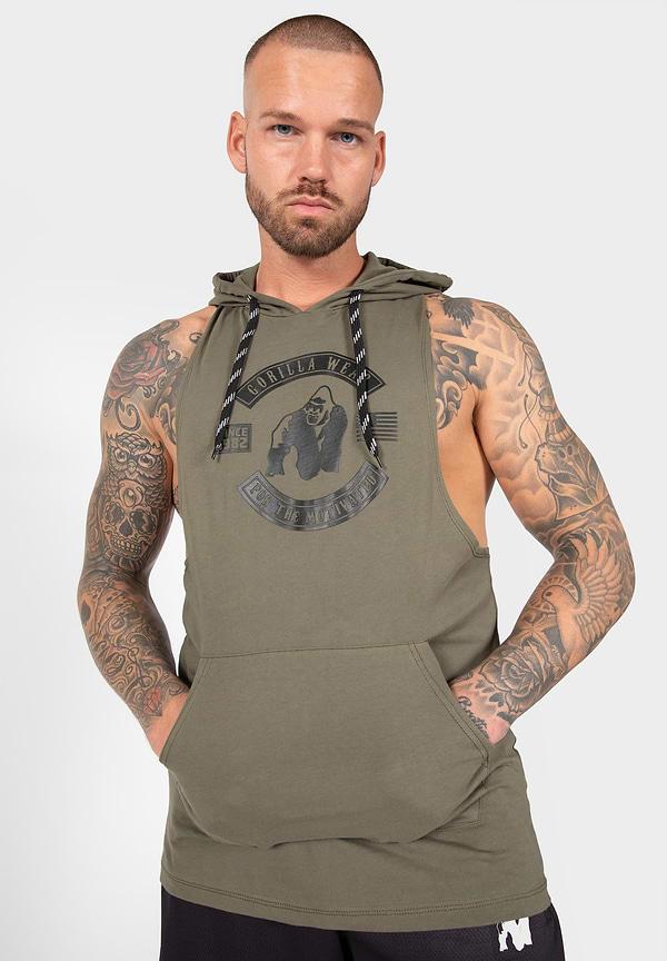 Gorilla Wear Lawrence Hooded Tank Top - Army Green
