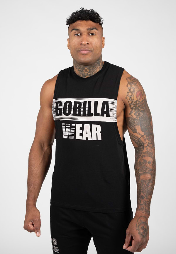 gorilla wear Lopez Drop Armhole Tank Top-Black