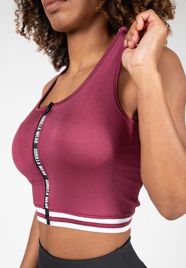 Gorilla Wear Mesa Zip Top - Burgundy