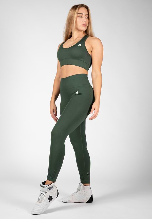 Gorilla Wear Neiro Seamless Sports Bra - Army Green
