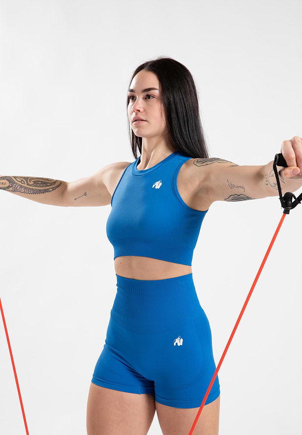 Gorilla Wear Olivia Seamless Crop Top - Blue