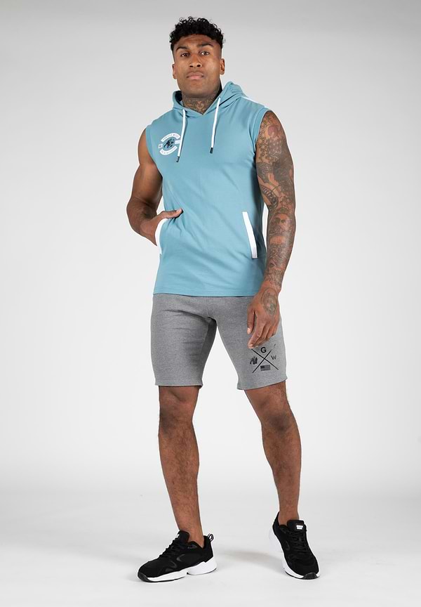 Gorilla Wear Oswego S/L Hooded T-shirt - Blue