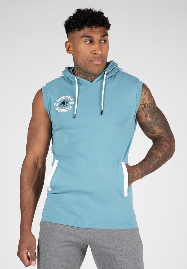 gorilla wear Oswego S/L Hooded T-shirt - Blue