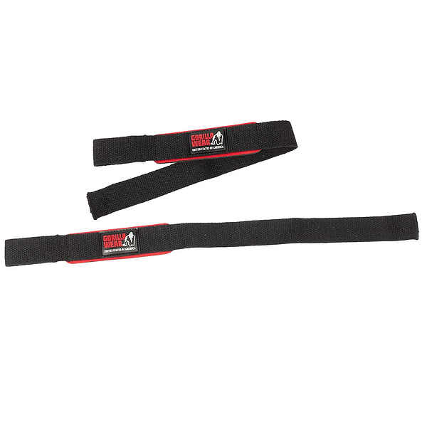 Gorilla Wear Padded Lifting Straps - Black/Red