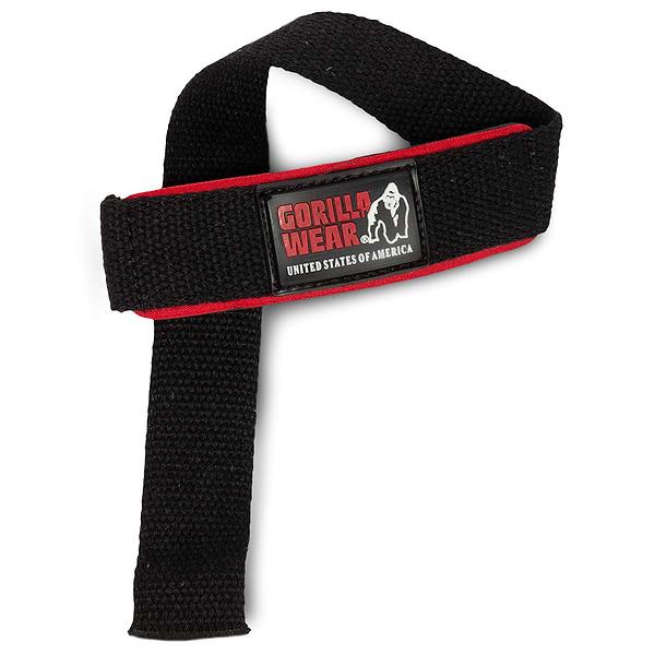 Gorilla Wear Padded Lifting Straps - Black/Red
