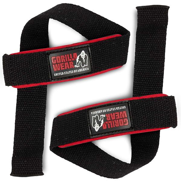 gorilla wear Padded Lifting Straps - Black/Red