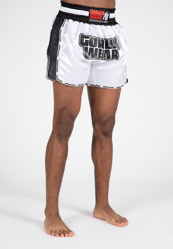 Gorilla Wear Piru Muay Thai Shorts - White/Black