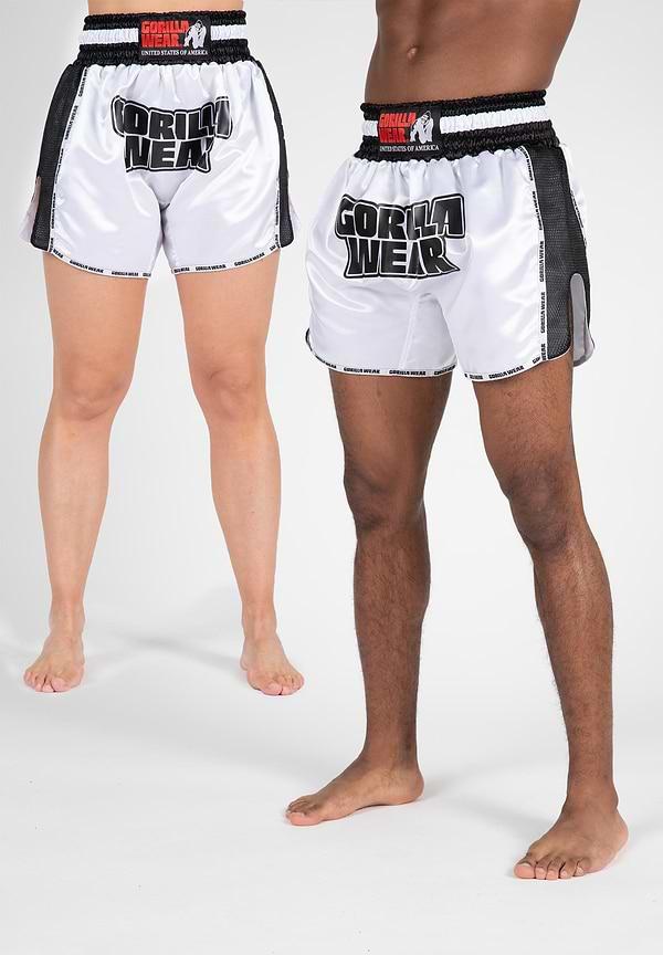 gorilla wear Piru Muay Thai Shorts - White/Black