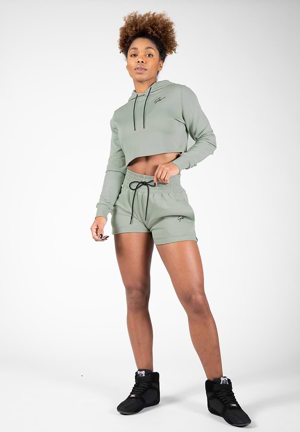 Gorilla Wear Pixley Crop Top Hoodie - Light Green