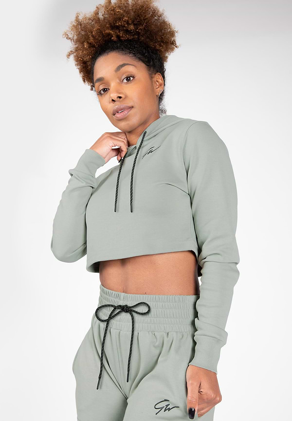 Gorilla Wear Pixley Crop Top Hoodie - Light Green
