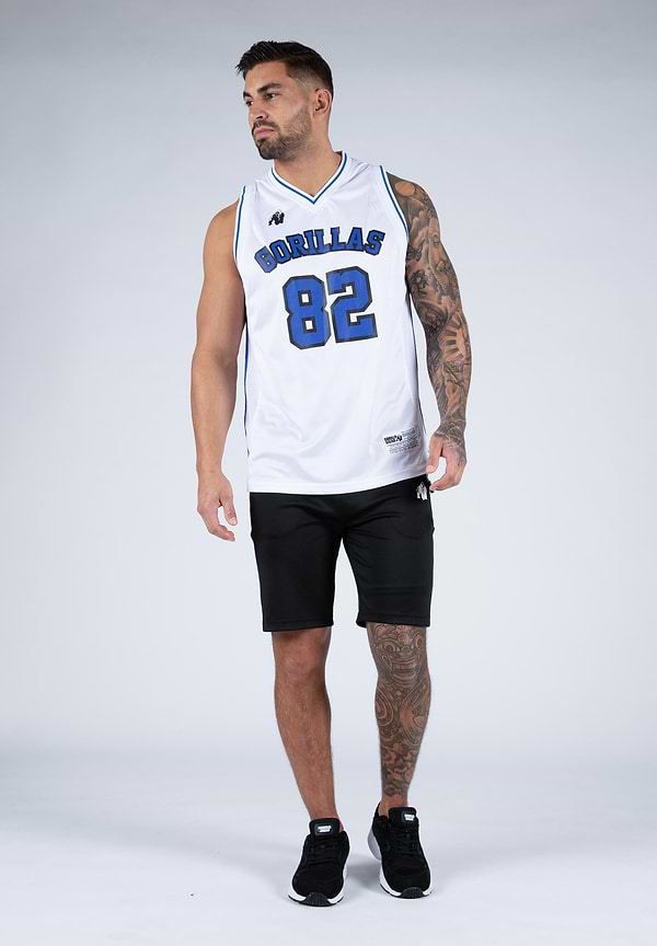 Gorilla Wear San Mateo Jersey Tank Top - White/Blue