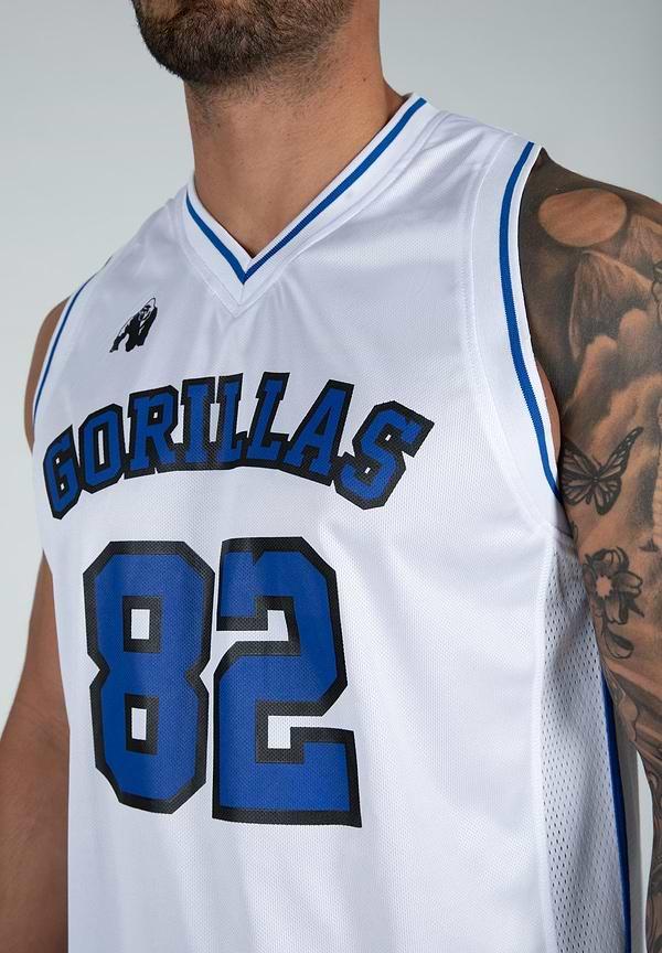 Gorilla Wear San Mateo Jersey Tank Top - White/Blue