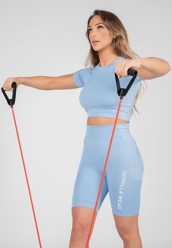Gorilla Wear Selah Seamless Crop Top - Light Blue