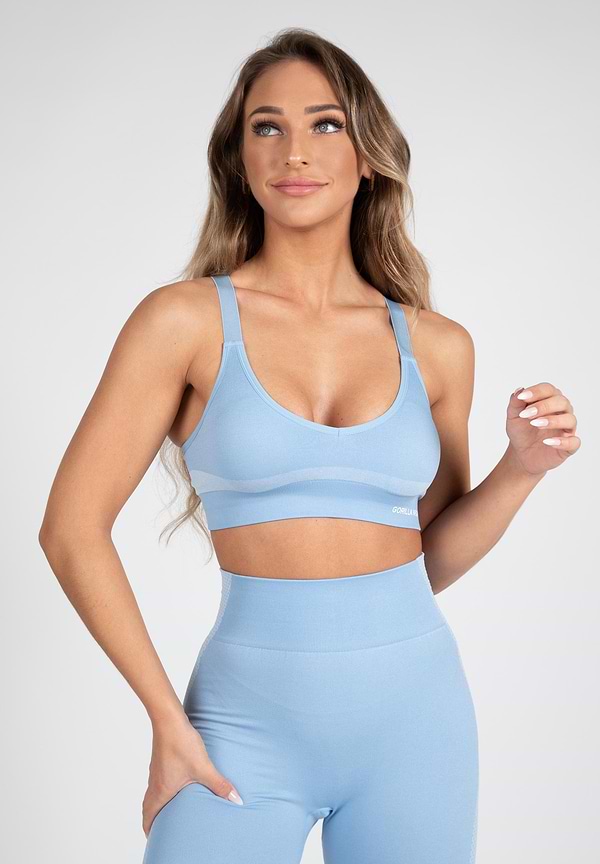 gorilla wear Selah Seamless Sports Bra - Light Blue
