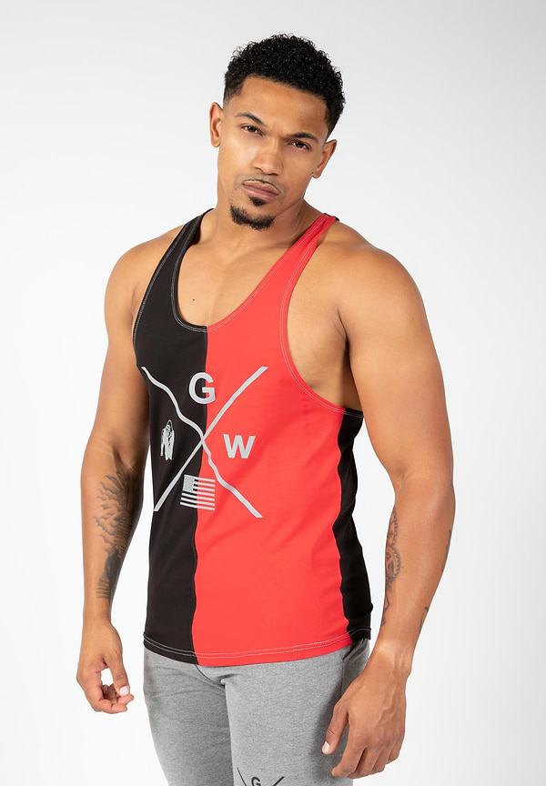 gorilla wear Sterling Stringer Tank Top - Black/Red