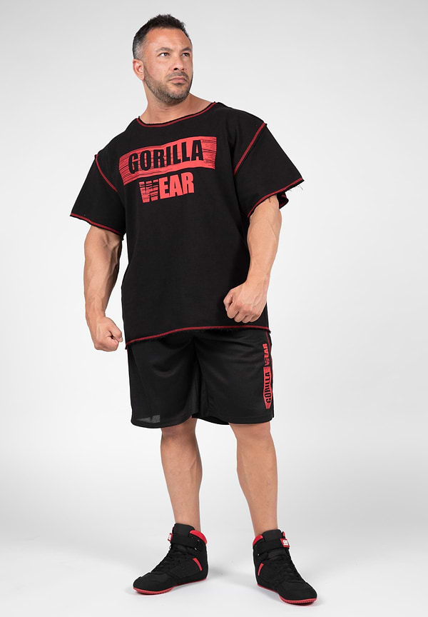 Gorilla Wear Wallace Workout Top - Black/Red