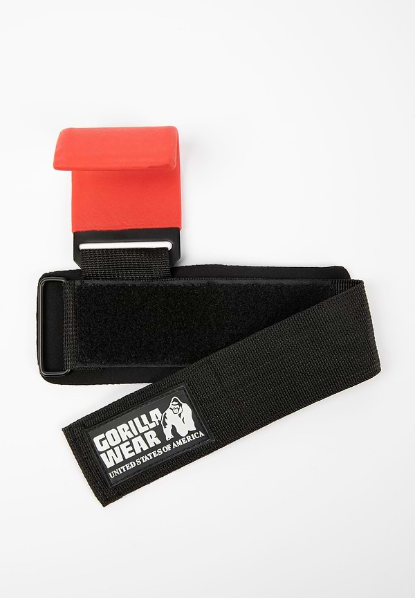 Gorilla Wear Weight Lifting Hooks - Black/Red