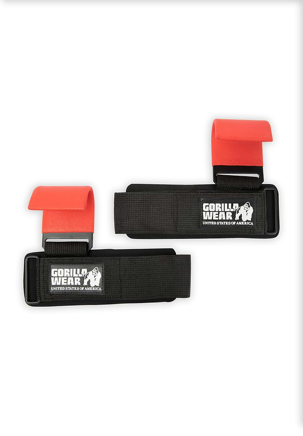 gorilla wear Weight Lifting Hooks - Black/Red