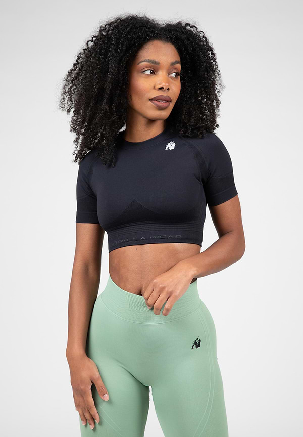 Gorilla Wear Whitney Seamless Crop Top - Black