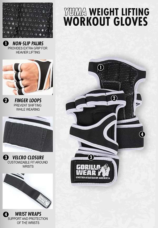 Gorilla Wear Yuma Workout Gloves - Black/Gray