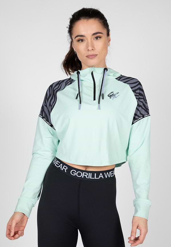 gorilla wear Zion Cropped Hoodie - Mint Green