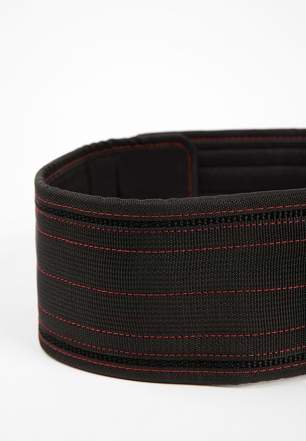 Gorilla Wear GW 4 Inch Nylon Lifting Belt - Black/Red Stitched