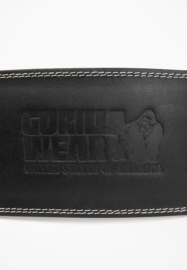 Gorilla Wear GW 6- Inch Padded Leather Lifting Belt - Black/Black