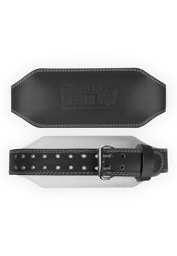 gorilla wear GW 6- Inch Padded Leather Lifting Belt - Black/Black