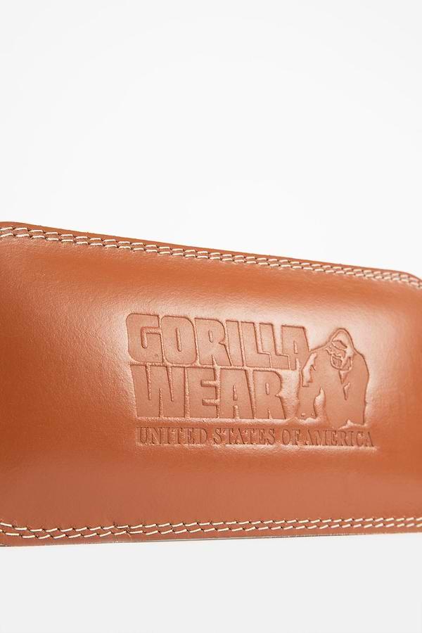 Gorilla Wear GW 6- Inch Padded Leather Lifting Belt - Brown