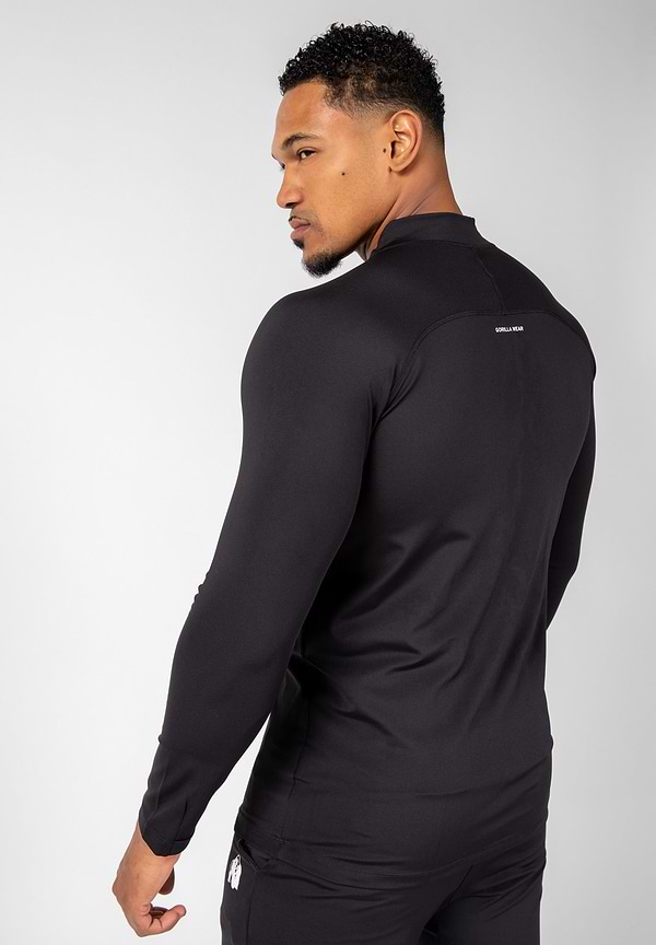 Gorilla Wear Hamilton Hybrid Long Sleeve - Black - Slim Fit