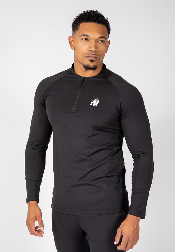 gorilla wear Hamilton Hybrid Long Sleeve - Black - Slim Fit