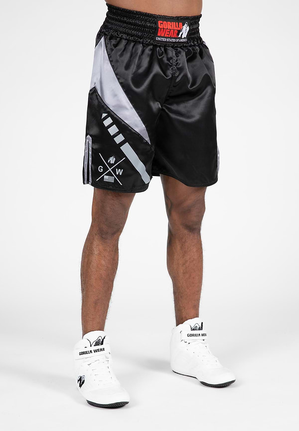 Gorilla Wear Hornell Boxing Shorts - Black/Gray - Unisex