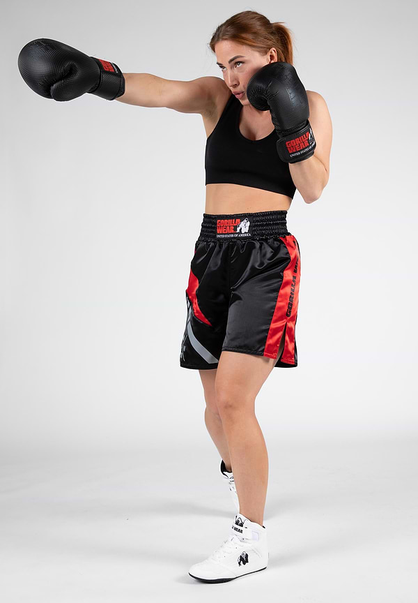 Gorilla Wear Hornell Boxing Shorts - Black/Red - Unisex